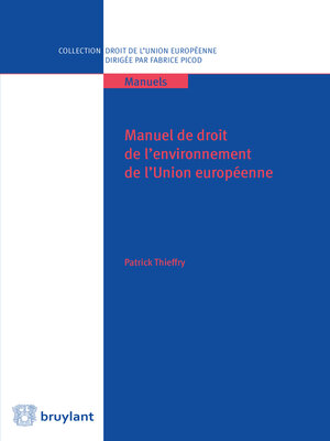 cover image of Manuel de droit de l'environnement de l'UE